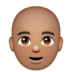 WhatsApp里的男士:中等肤色,秃顶emoji表情