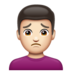 WhatsApp里的男人皱眉:浅肤色emoji表情