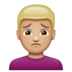 WhatsApp里的男人皱眉:中等浅肤色emoji表情
