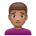 WhatsApp里的男人皱眉:中等肤色emoji表情