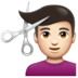 WhatsApp里的男士理发:浅肤色emoji表情