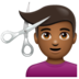 WhatsApp里的男士理发：中等深色肤色emoji表情