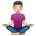 WhatsApp里的打坐的男人:浅肤色emoji表情