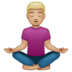 WhatsApp里的打坐的男人:中浅肤色emoji表情