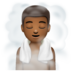 WhatsApp里的在潮湿的房间里的男人：中等深色肤色emoji表情