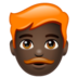 WhatsApp里的男士:深色肤色,红色头发emoji表情