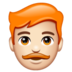 WhatsApp里的男士:浅肤色,红发emoji表情