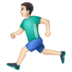 WhatsApp里的男子跑步:浅肤色emoji表情