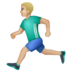 WhatsApp里的男子跑步:中浅肤色emoji表情