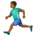 WhatsApp里的男子跑步:中黑肤色emoji表情