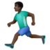 WhatsApp里的男子跑步：深色肤色emoji表情