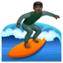 WhatsApp里的男子冲浪:深色肤色emoji表情