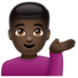 WhatsApp里的单手举起的男人:深色肤色emoji表情