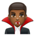 WhatsApp里的男吸血鬼:中黑肤色emoji表情