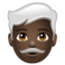 WhatsApp里的男士:深色肤色,白发emoji表情