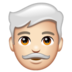 WhatsApp里的男士:肤色浅,头发白emoji表情