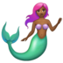 WhatsApp里的美人鱼:中等深色肤色emoji表情