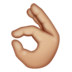 WhatsApp里的OK手:中等浅肤色emoji表情