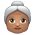 WhatsApp里的老妇人:中等肤色emoji表情