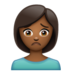 WhatsApp里的人皱眉头:中黑肤色emoji表情