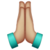 WhatsApp里的双手合十、祈祷的手:中等浅肤色emoji表情