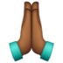 WhatsApp里的双手合十、祈祷的手:中等深色肤色emoji表情