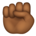 WhatsApp里的举起的拳头:中黑肤色emoji表情