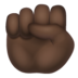 WhatsApp里的举起的拳头:黑肤色emoji表情