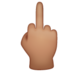 WhatsApp里的比中指的手:中等肤色emoji表情