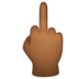 WhatsApp里的比中指的手:中黑肤色emoji表情