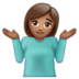 WhatsApp里的耸肩:中等肤色emoji表情