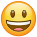 WhatsApp里的大眼睛咧嘴笑着的脸emoji表情