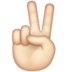 WhatsApp里的胜利之手：浅肤色emoji表情