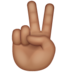 WhatsApp里的胜利之手:中等肤色emoji表情