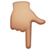 WhatsApp里的指向下方的手:中等浅肤色emoji表情