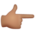 WhatsApp里的指向右边的手:中等肤色emoji表情