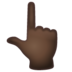 WhatsApp里的指向上方的手:深色肤色emoji表情