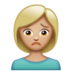 WhatsApp里的女人皱眉:中等浅肤色emoji表情