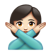 WhatsApp里的打“不”手势的女人:浅肤色emoji表情