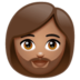 WhatsApp里的有络腮胡子的女人: 中等肤色emoji表情