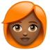 WhatsApp里的女性:中黑肤色,红发emoji表情