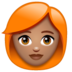 WhatsApp里的女性：中等肤色，红发emoji表情