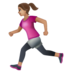 WhatsApp里的女子跑步:中等肤色emoji表情