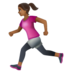 WhatsApp里的女子跑步:中黑肤色emoji表情