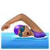 WhatsApp里的女子游泳:中等肤色emoji表情