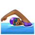 WhatsApp里的女子游泳：中黑肤色emoji表情