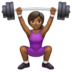 WhatsApp里的女性举重:中等深色肤色emoji表情