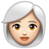 WhatsApp里的女：肤色浅，头发白emoji表情