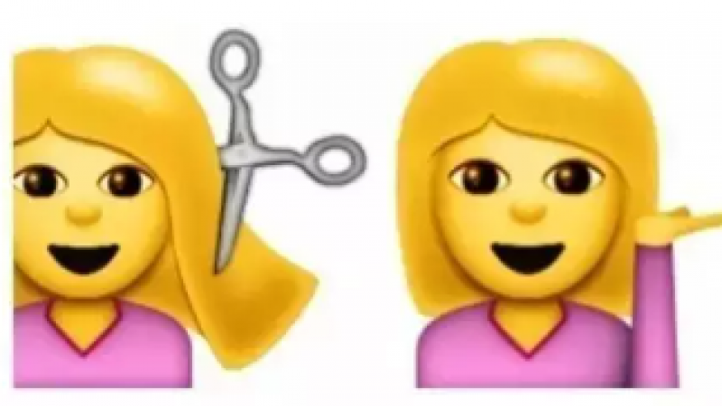 粉红佳人emoji的头发剪短了缩略图